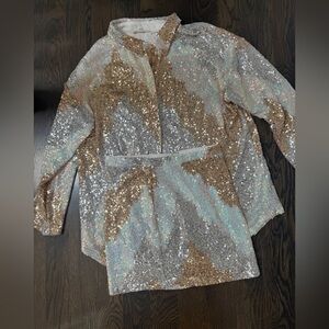 12th Tribe - Multicolor Sequin Top & Skirt (Matching Set) - Size Medium